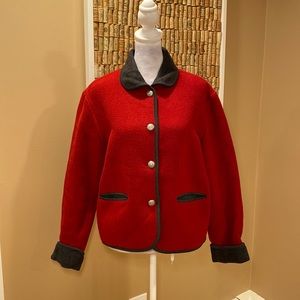 Bonnie & Norma Red and Gray Wool Blend Jacket